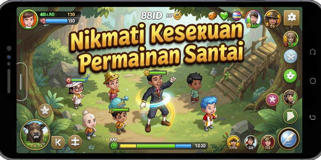 Tampilan gameplay seru dari 88ID yang penuh warna.