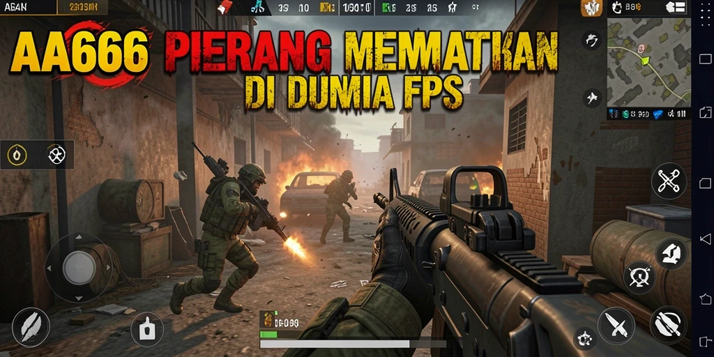 Screenshot gameplay AA666 menunjukkan aksi tembak-menembak yang mendebarkan.