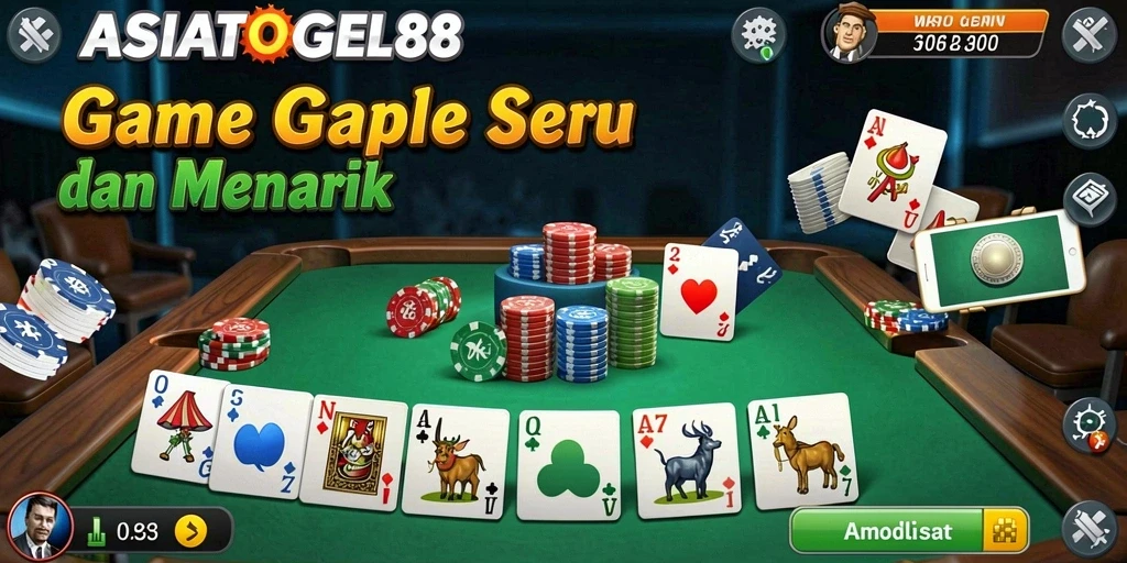 Tampilan gameplay ASIATOGEL88 yang mengasyikkan dalam bermain Gaple.