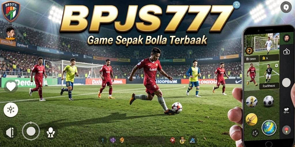Tampilan gameplay seru di BPJS777 dengan aksi sepak bola nyata.