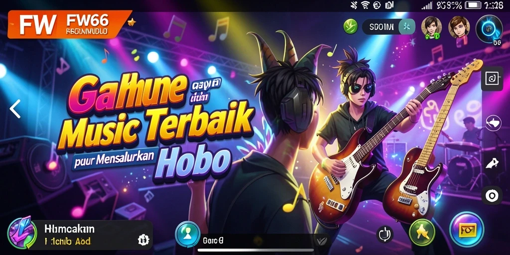 Screenshot FW66 menunjukkan antarmuka permainan musik yang menarik dan interaktif.