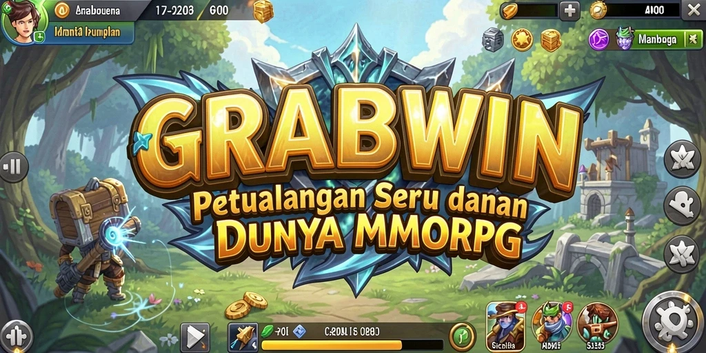 Tangkapan layar gameplay GRABWIN yang menunjukkan petualangan MMORPG yang menakjubkan.
