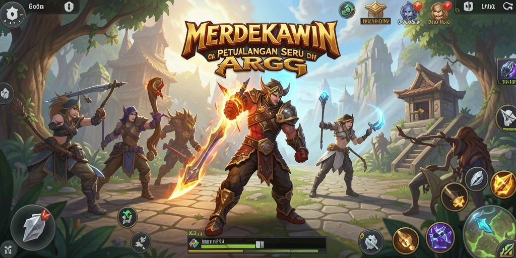 Screenshot utama MERDEKAWIN menampilkan aksi seru dalam pertempuran ARPG.