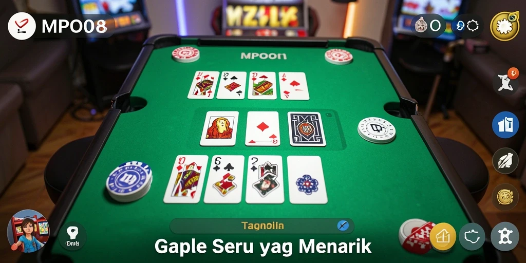 Tampilan gameplay Gaple yang seru dan menarik di MPO08.