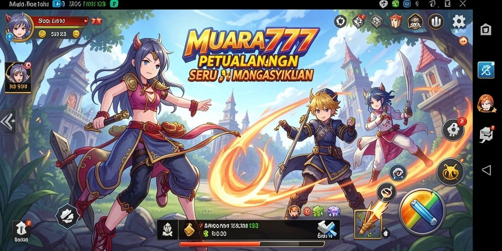 Tampilan menarik dari gameplay MUARA777 dengan karakter anime yang beragam.