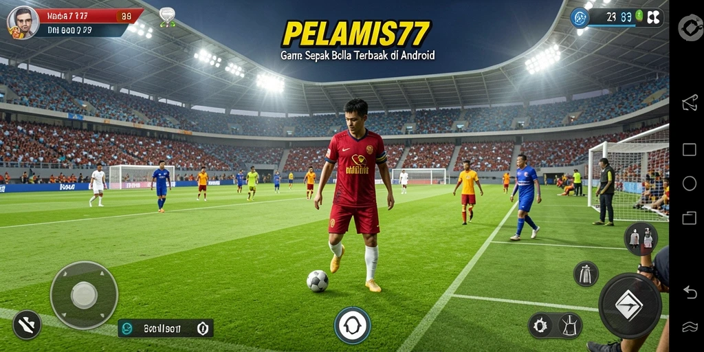 Tampilan gameplay PELAMIS77 yang penuh aksi sepak bola.