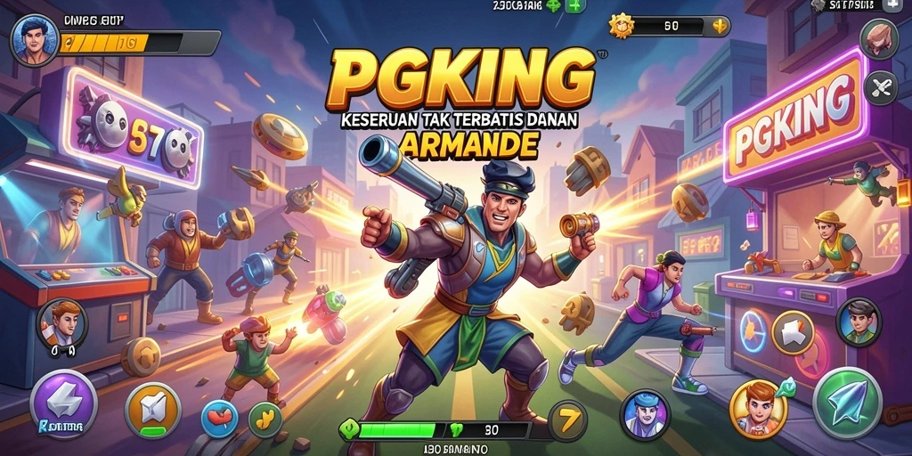 Tampilan gameplay PGKING yang menarik dan penuh warna dalam genre Arcade.