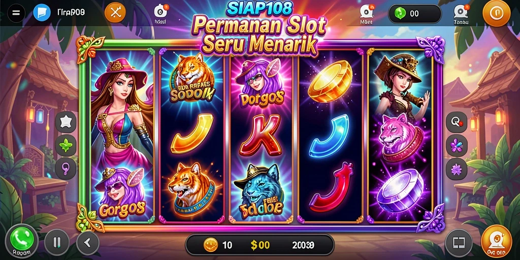 Tampilan menarik dari gameplay Slot SIAP108 dengan berbagai tema.