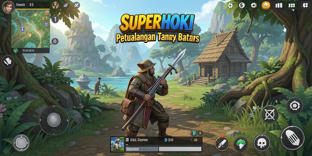 Screenshot dari gameplay <strong>SUPERHOKI</strong> yang menunjukkan eksplorasi dunia terbuka.