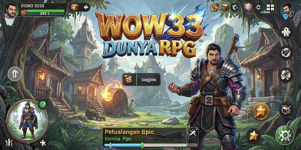 Screenshot gameplay WOW33 menampilkan pertarungan epik di dunia RPG yang menakjubkan.